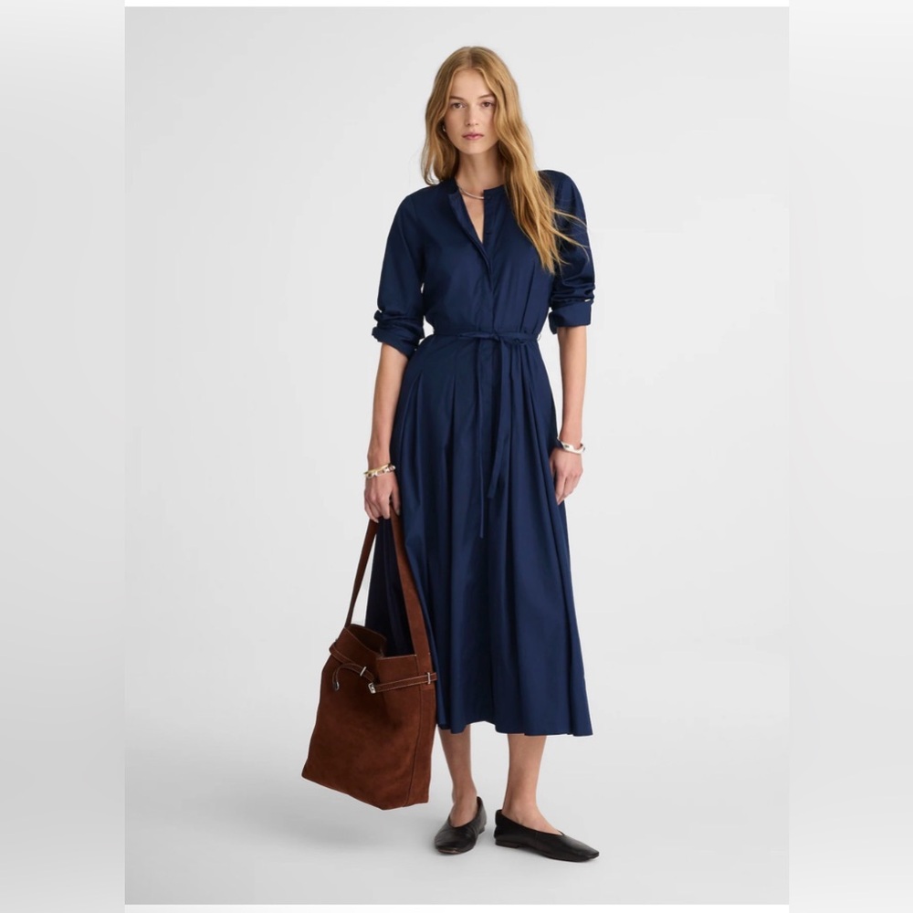 NWT MADEWELL Tie-Waist Midi Shirtdress